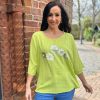 Clothing Role Fashion Long Sleeve | Lime Metallic Flower Top Daphne