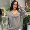 Clothing Anita Moda Long Sleeve | Mocha V Neck Top Averi