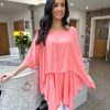 Clothing My Fashion | Coral Layered Batwing Style Tunic Phoebe