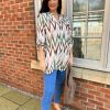 Clothing Paprika | Stone Zig Zag Soft Touch Tunic Gloria