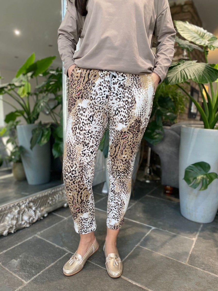 Clothing Prospero Joggers | Camel Abstract Leopard Joggers