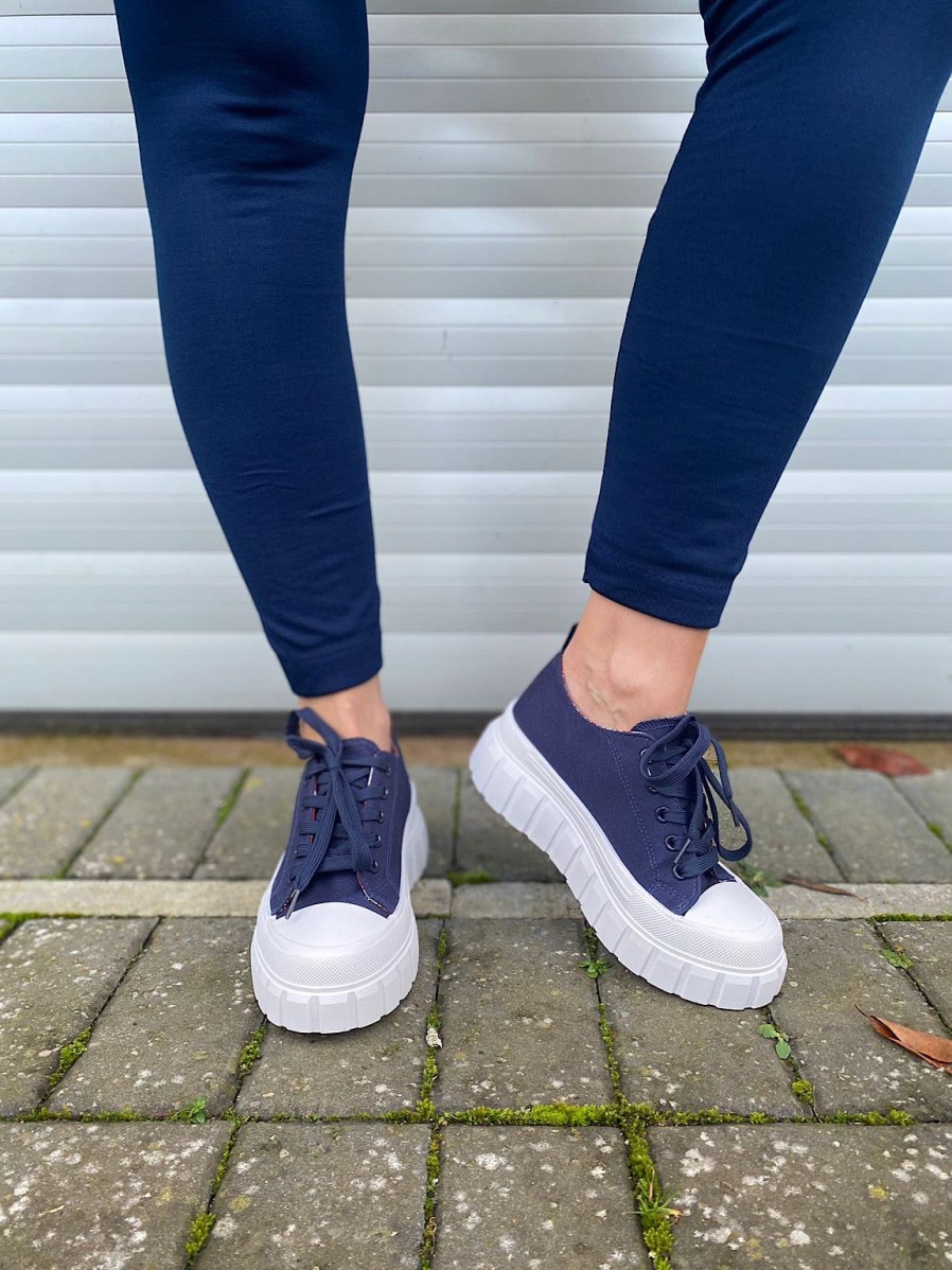 Footwear LJR Footwear | Navy Mayze Stack Trainers