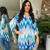 Clothing Paprika | Blue Zig Zag Soft Touch Tunic Gloria