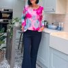 Clothing Paprika Trousers | Navy Wide Leg Trousers