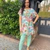 Clothing Meet You | White Tropical Vibrant Leaf Tunic Toni