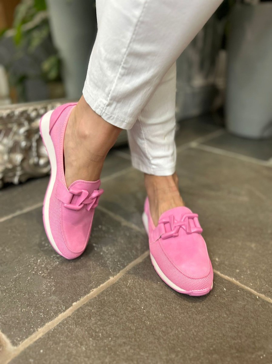 Footwear Gallevani | Candy Pink Chain Detail Mesh Loafer