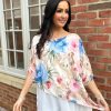 Clothing Miss One Shirts & Blouses | Vanilla Chiffon Layered Floral Blouse Sienna