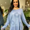 Clothing Tip Top Fashion Long Sleeve | Denim Circle Detail Top Devon