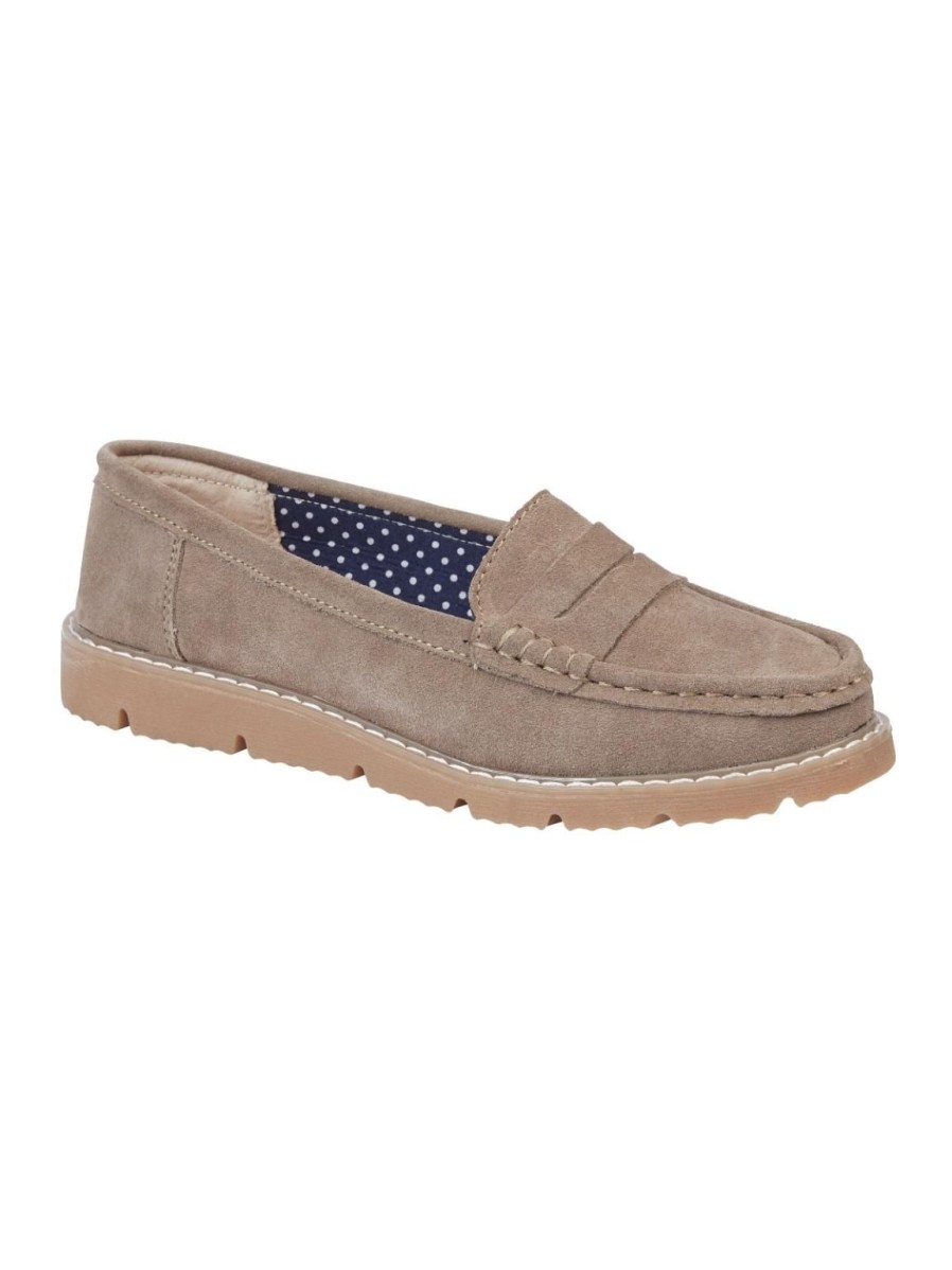 Footwear LJR Footwear | Taupe Suede Loafers