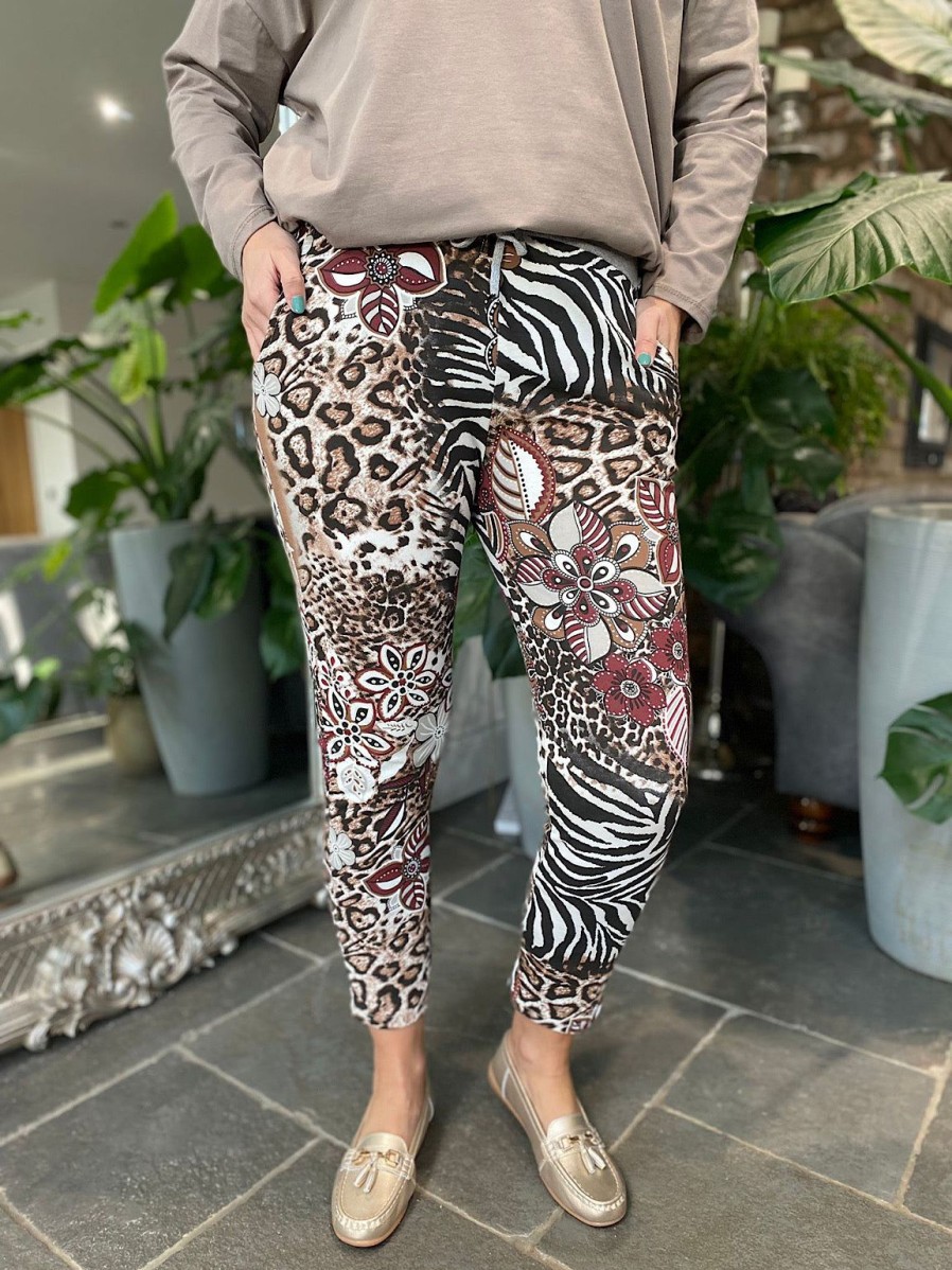 Clothing Prospero Joggers | Natural Animal Floral Print Joggers