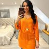 Clothing My Good | Orange Lightweight V Neck Tunic Suzie