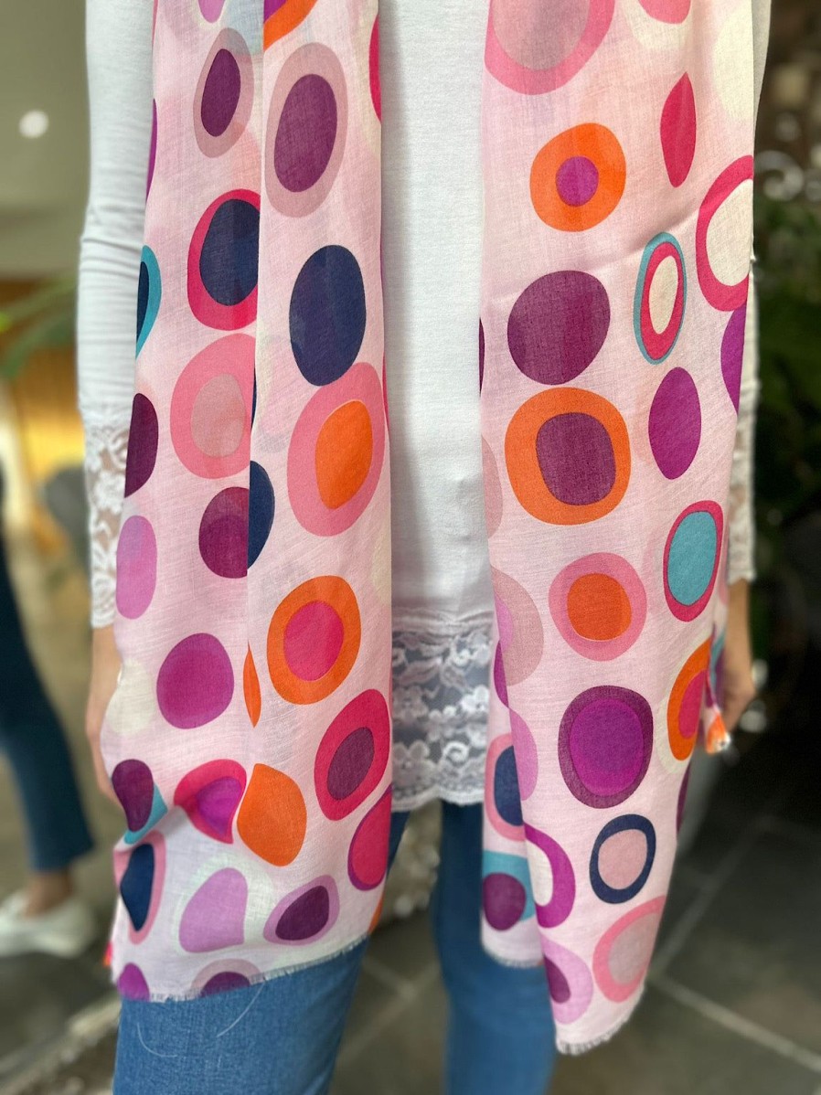 Bags & Accessories Twenty One Fashion | Pink Retro Dot Pattern Scarf