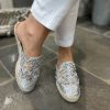 Footwear Gallevani | Pre Order Silver Weave Slip On Espadrilles