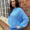 Clothing K8 Chunky Knitwear | Blue Ribbed Neck Premium Jumper Alex