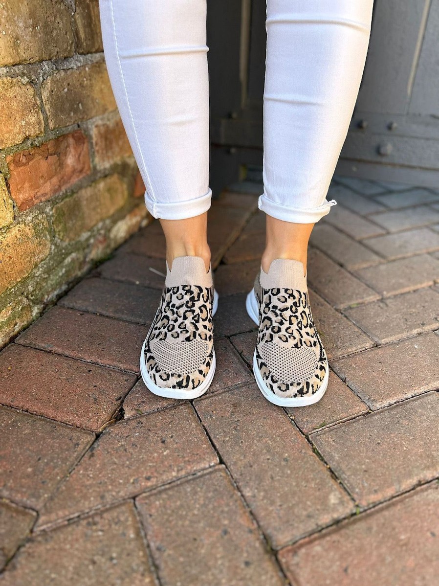 Footwear LJR Footwear | Natural Leopard Slip On Trainers