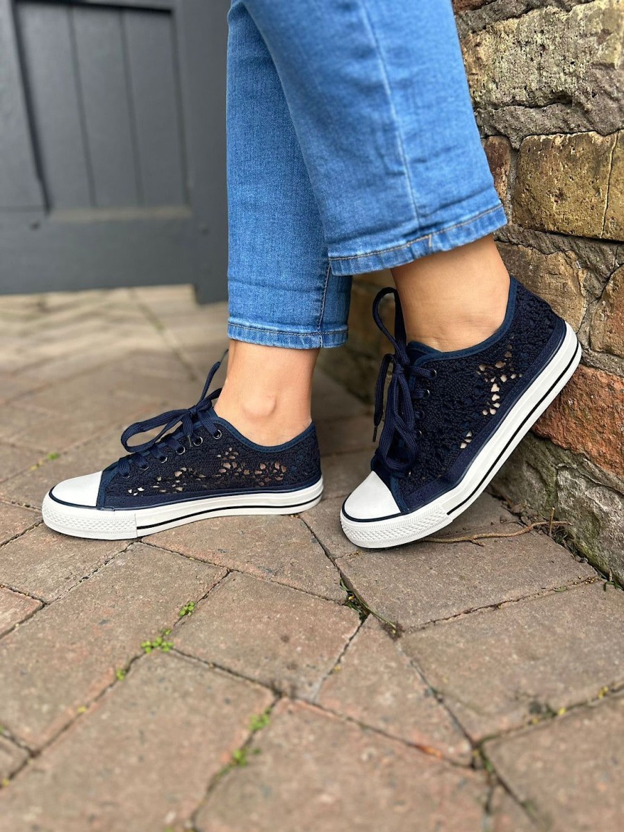 Footwear Bello star | Navy Crochet Trainers Amanda