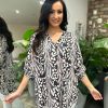 Clothing Miss One Shirts & Blouses | Black Colour Blend Animal Print Blouse Maria