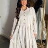 Clothing Y&Y | Stone Tiered Shirt Dress Petra