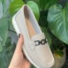 Footwear LJR Footwear | Taupe Leather Buckle Loafer