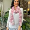 Bags & Accessories Twenty One Fashion | Pink Spring Floral Raw Edge Scarf