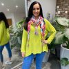 Clothing Tip Top Fashion | Lime Ribbed Knit Top Fifi