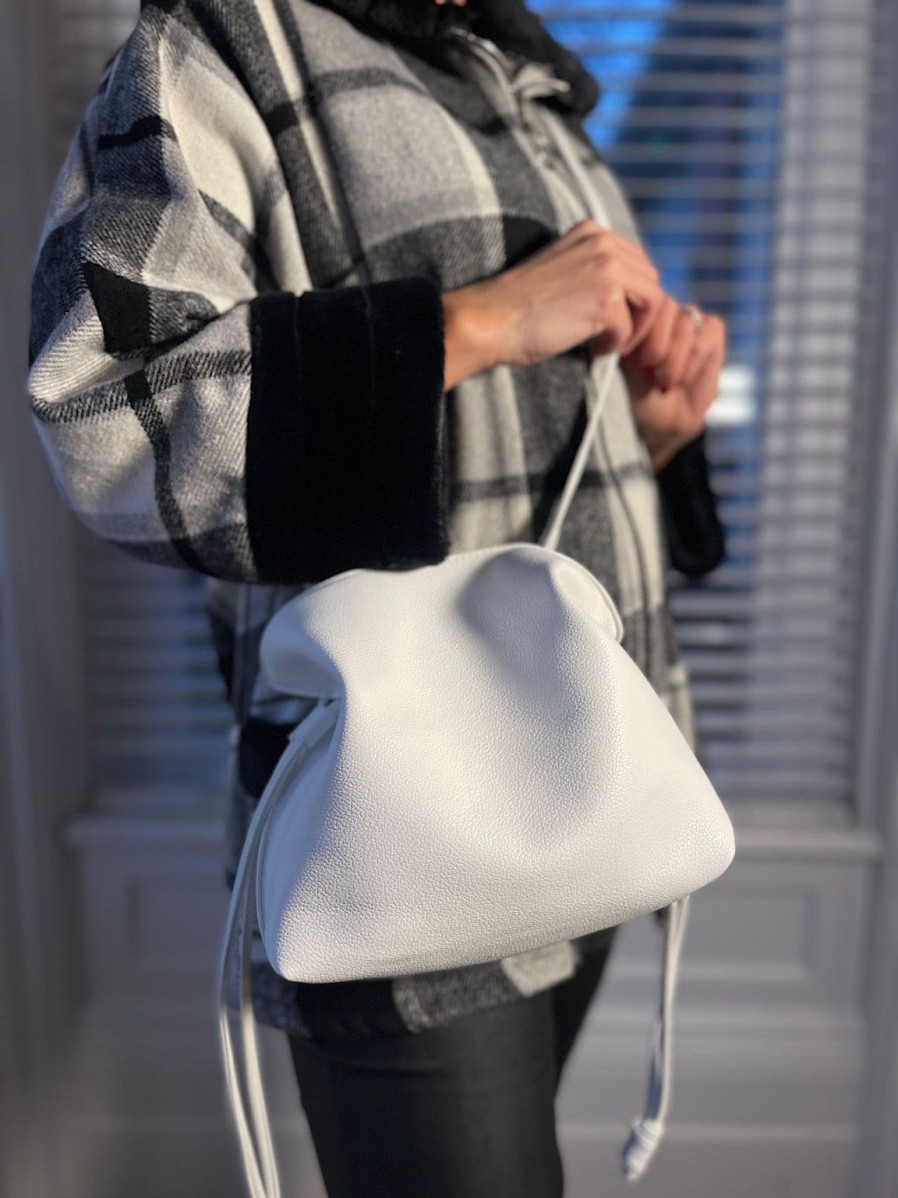 Bags & Accessories House of Milano | White Button Closure Handbag