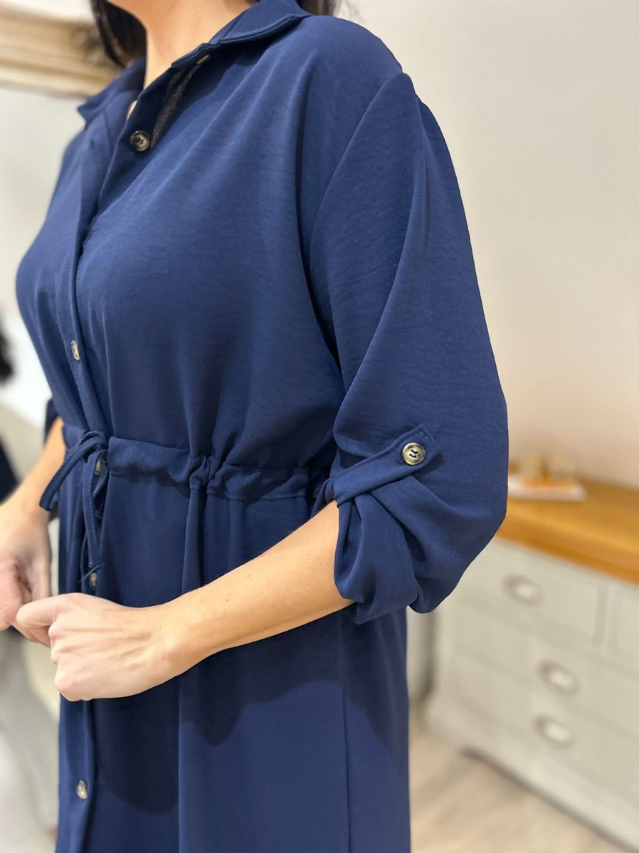 Clothing Kiki Mda | Navy Tie Waist Tunic Rosie