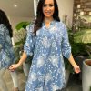 Clothing Link Moda Shirts & Blouses | Denim Dandelion Print Shirt Tunic Delilah