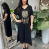 Clothing Meet You | Black Dreamcatcher T-Shirt Dress Helen