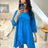 Clothing Giulio Moda | Blue Hankey Hem Drawstring Tunic Demi