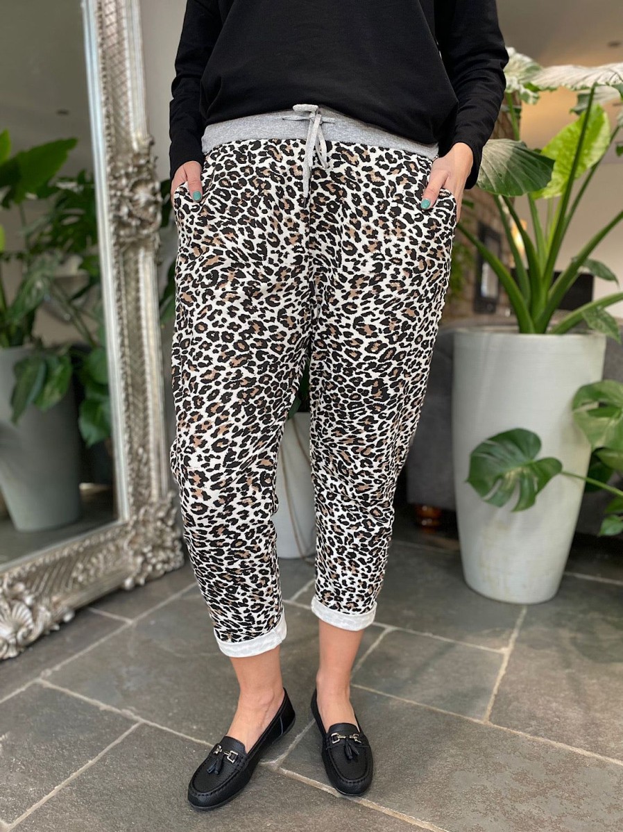 Clothing Prospero Joggers | Stone Printed Leopard Joggers