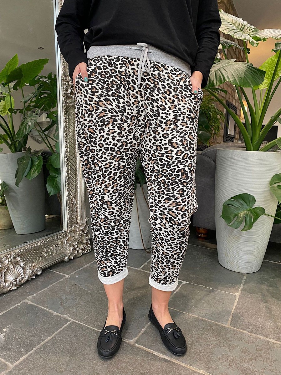 Clothing Prospero Joggers | Stone Printed Leopard Joggers