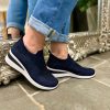 Footwear Gallevani | Navy Wedge Comfort Fit Trainer