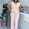 Clothing Gold Fashion Trousers | Stone Wide Leg Pocket Trousers Claudia