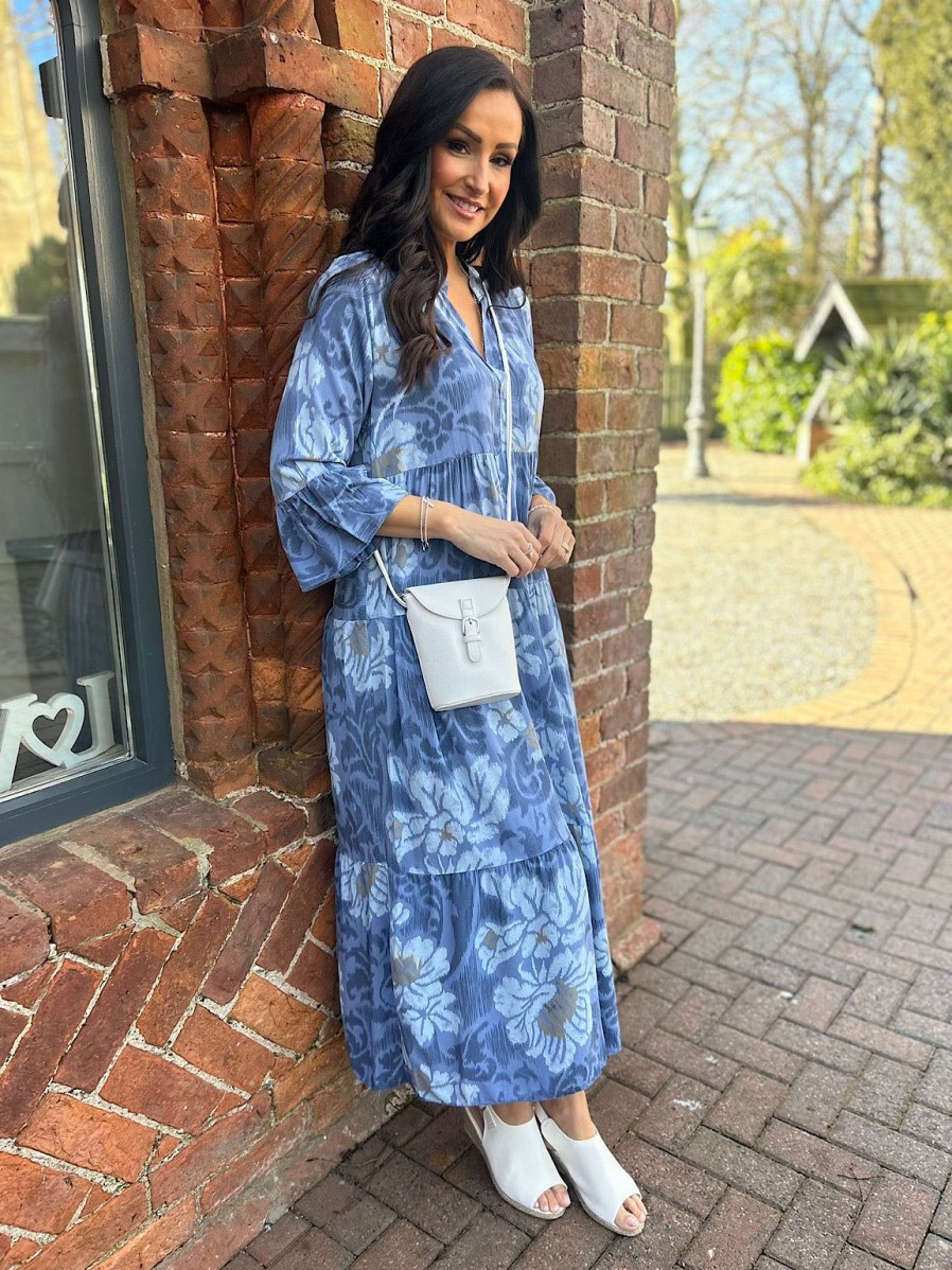 Clothing Lamia | Denim Patterned Maxi Dress Betsy