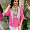 Bags & Accessories Fashion Scarf World | Mint Floral Aztec Border Tassel Scarf