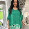 Clothing Miss One Shirts & Blouses | Green Layered Patterned Blouse Emily