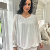 Clothing Miss One Long Sleeve | White Layered Chiffon Blouse Maya