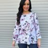 Clothing Giulio Moda Long Sleeve | Purple Antique Flower Sequin Top Tilly