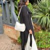 Bags & Accessories Milano | White Diamond Pattern Slouch Bag Set