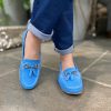 Footwear LJR Footwear | Blue Leather Tassel Loafer