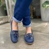 Footwear LJR Footwear | Navy Leather Tassel Loafer