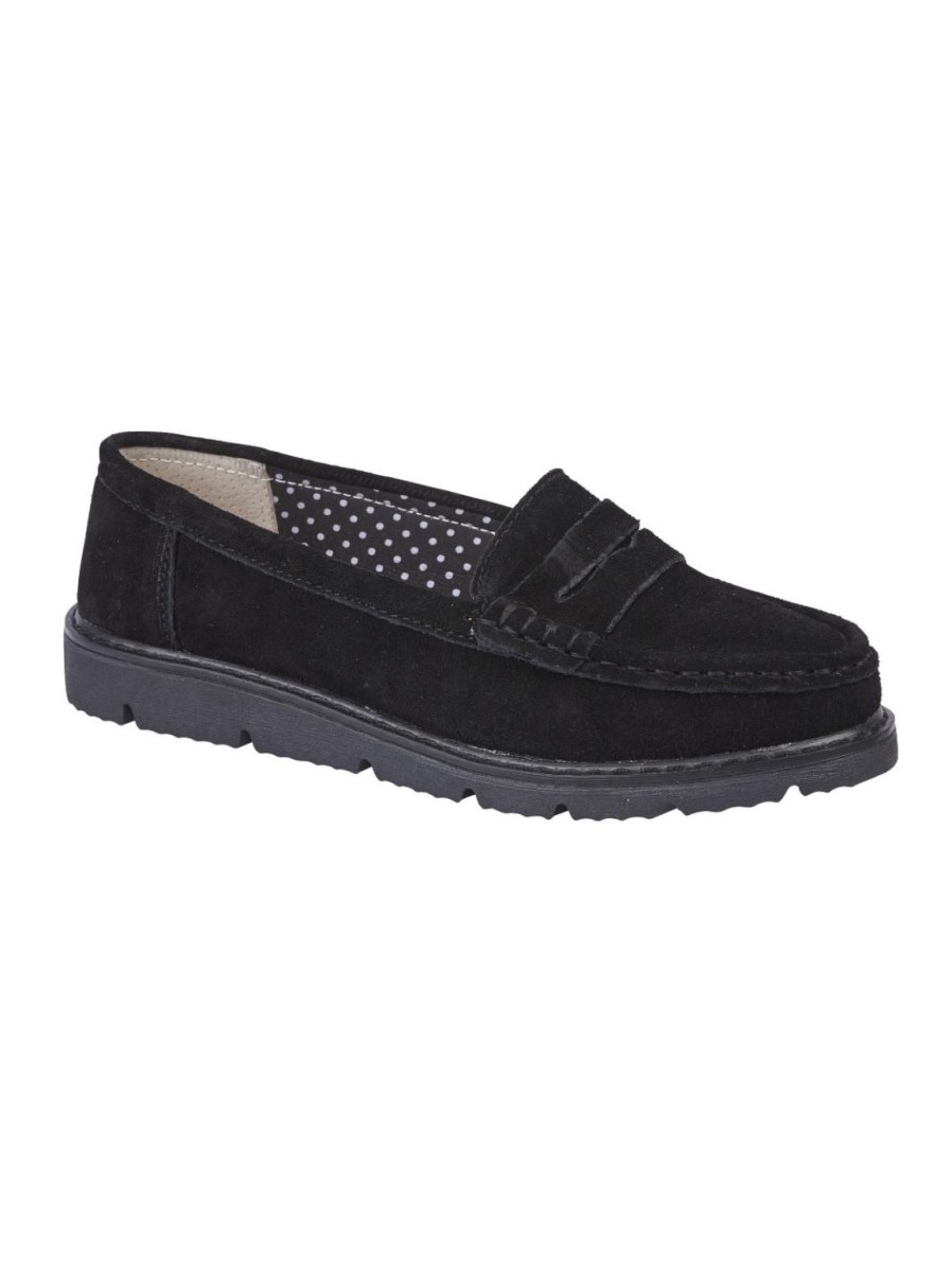 Footwear LJR Footwear | Black Suede Loafers