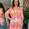 Clothing Paprika | Orange Zig Zag Soft Touch Tunic Gloria