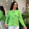 Clothing Kiki Mda Shirts & Blouses | Green Pleated Sleeve Blouse Diana