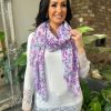 Bags & Accessories Twenty One Fashion | Lilac Spring Floral Raw Edge Scarf