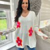 Clothing 8 Star Chunky Knitwear | Vanilla Vibrant Flower Knit Zoe