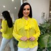 Clothing Kiki Mda Shirts & Blouses | Yellow Pleated Sleeve Blouse Diana