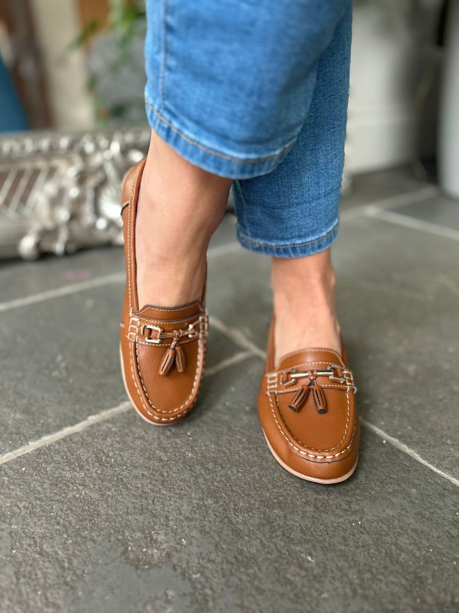 Footwear LJR Footwear | Tan Leather Tassel Loafer