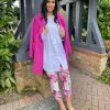 Clothing Tip Top Moda Joggers | Pink Vibrant Floral Joggers Christine